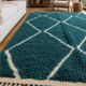 Majorelle blue Moroccan Berber rug with diamonds – 157 × 244 cm