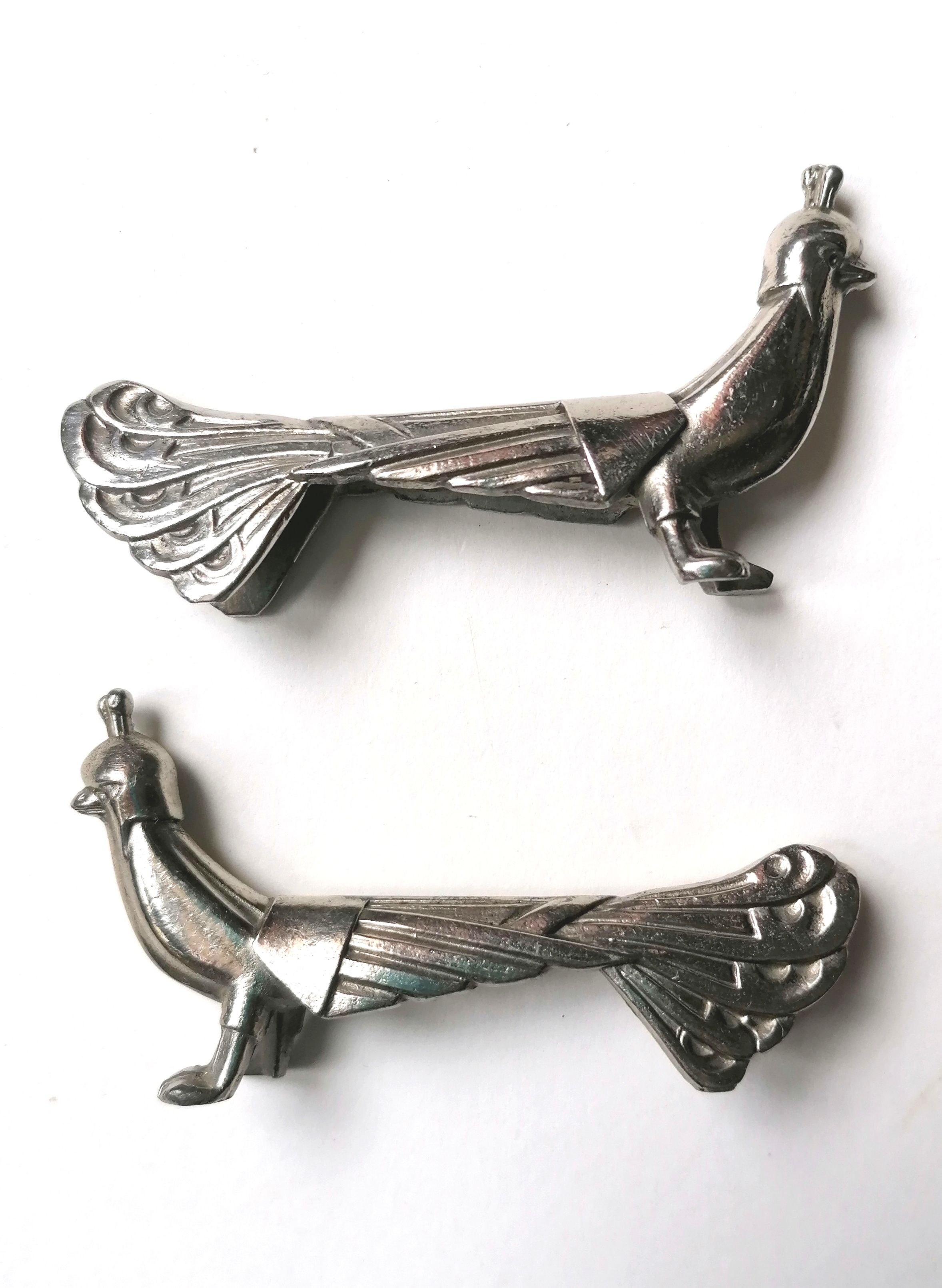 Set of 9 art deco animal knife holders