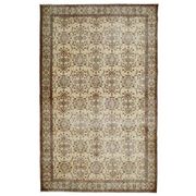 Vintage Turkish Hand-Knotted Wool Cotton Beige Area Rug 202x322