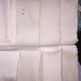 Lot of 12 old flax-cotton tablecloths