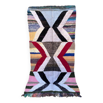 Kilim boucherouite. 4,07 x 8,04 pieds / 124 x 245 cm