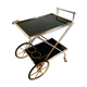Golden brass trolley wheeled dessert and glass trays