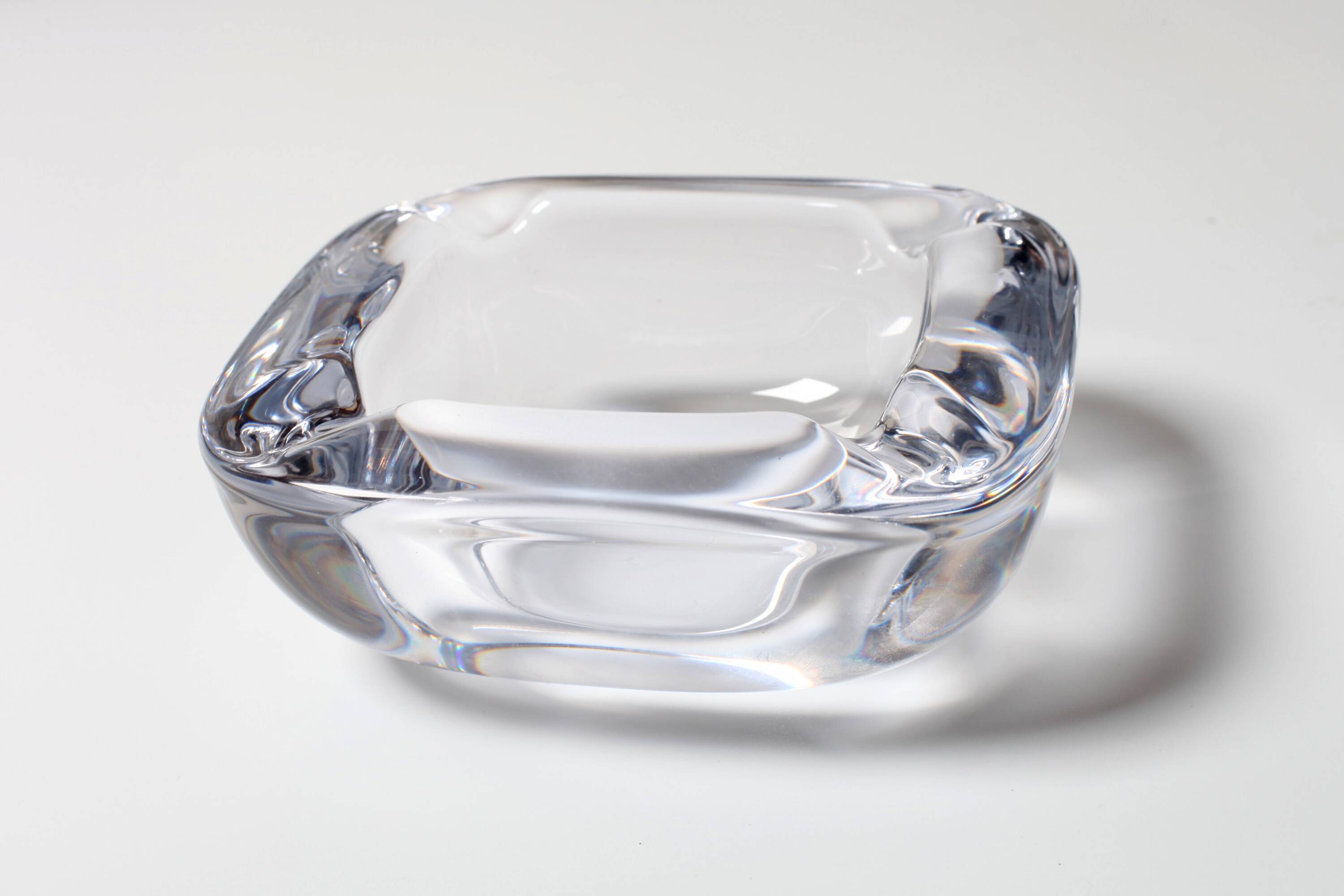 Vintage Heavy Crystal Ashtray / Vannes Le Chatel Crystal / France / 1980s