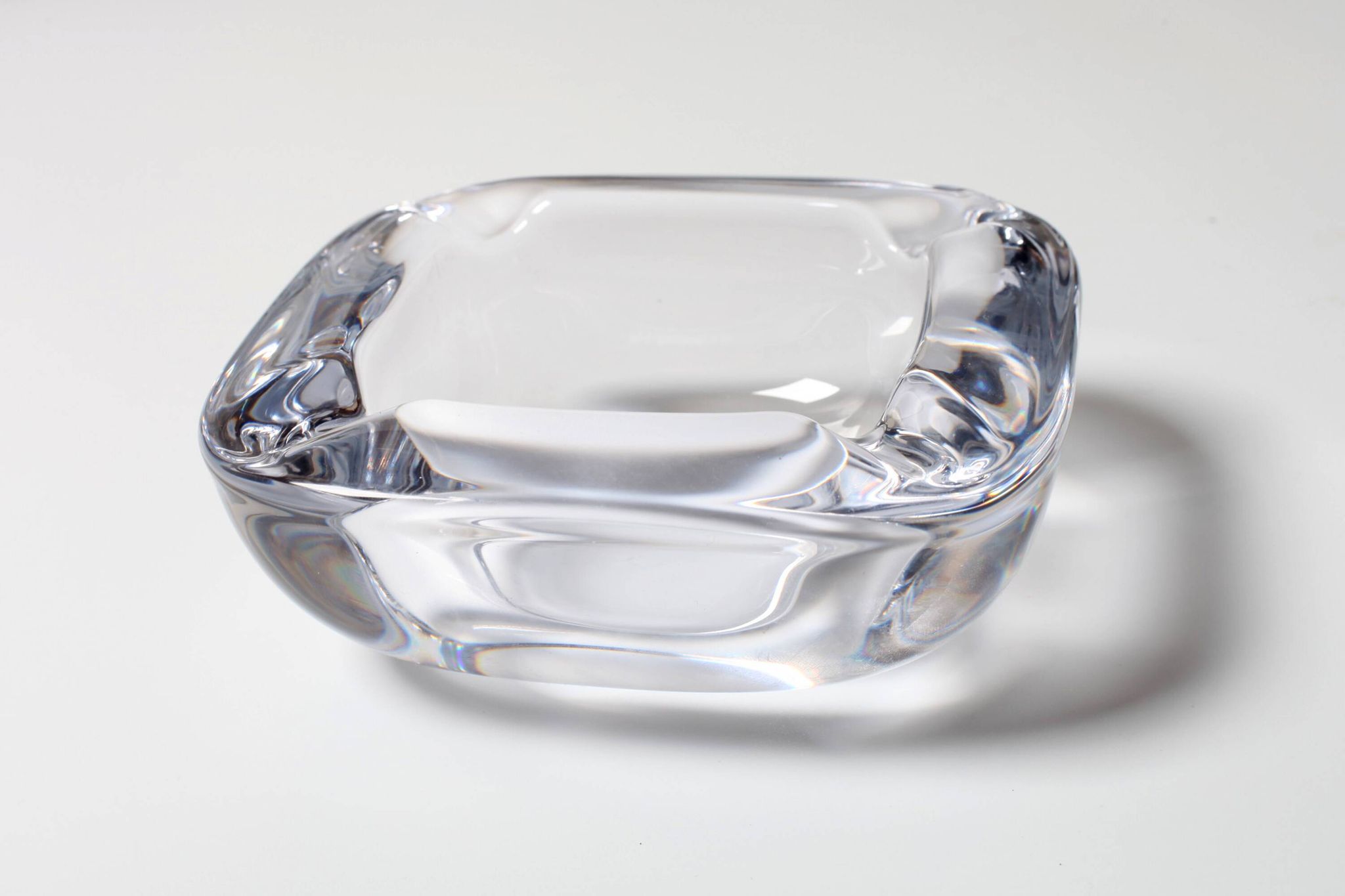 Vintage Heavy Crystal Ashtray / Vannes Le Chatel Crystal / France / 1980s