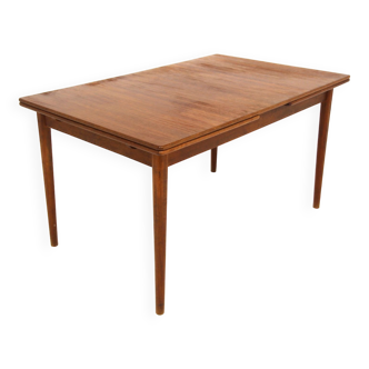 Table de salle à manger scandinave "portefeuille" en teck, Hugo Troeds, Suède, 1960