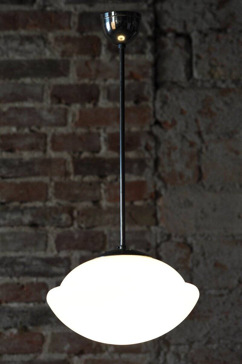 Art Deco Chandelier Type 4121 in Chrome and Glass by Napako, Czech, 1930s