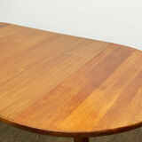 Extendable round mid century teak dining table, 1950s, Denmark
