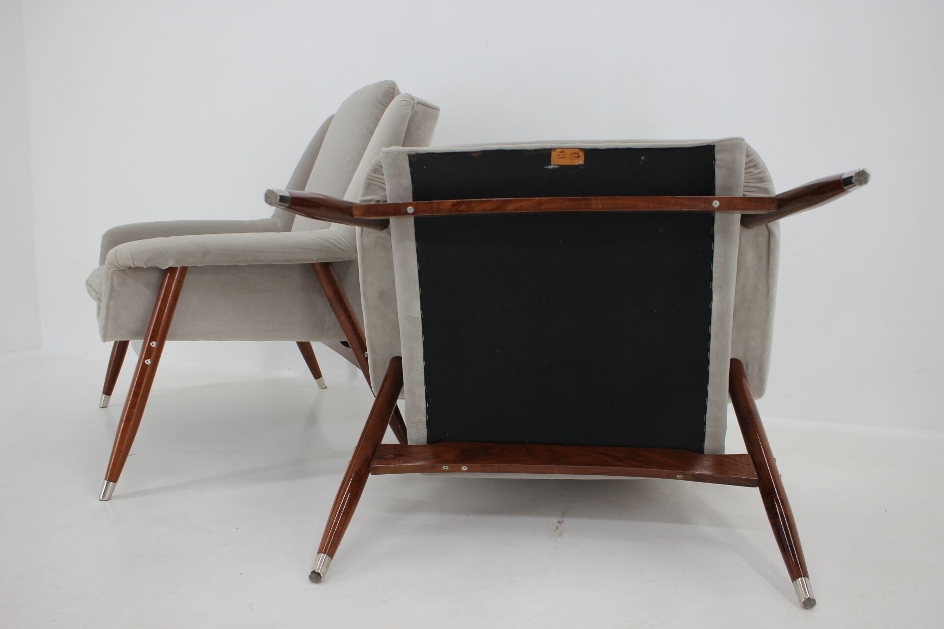 1980s pair of italian refurbished armchairs