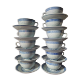 11 cups and saucers in vintage Chinese porcelain