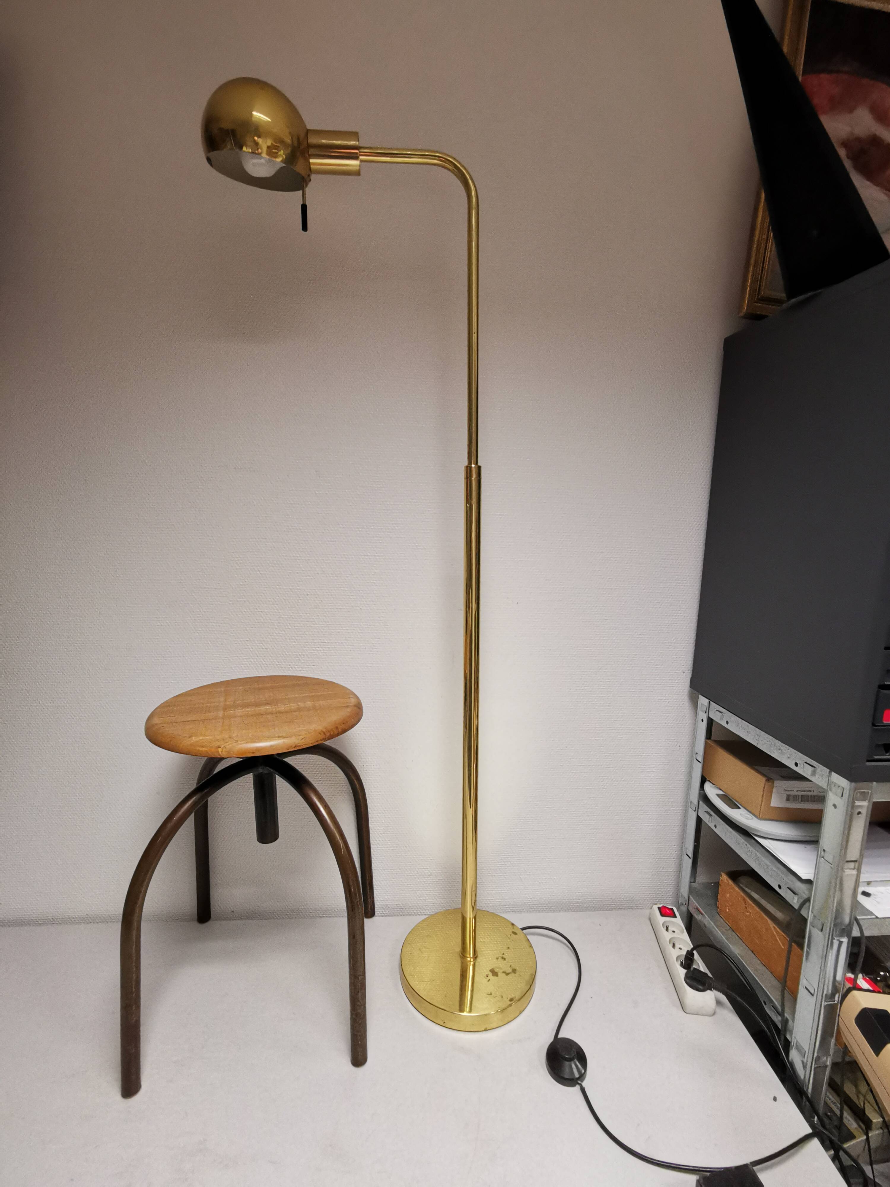 Adjustable brass floor lamp by Metalarte for Hansen, Spain, 1960s