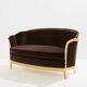 Maurice Dufrène gilded wood bench with brown velvet 1925