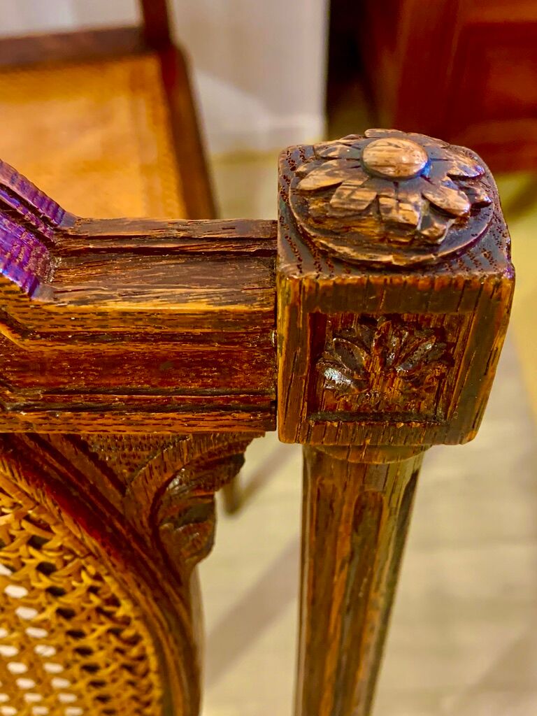 Canned chairs X 8, Louis XVI style, early XX, stamped Flandrin Paris