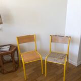 Set of 5 school vintage chairs