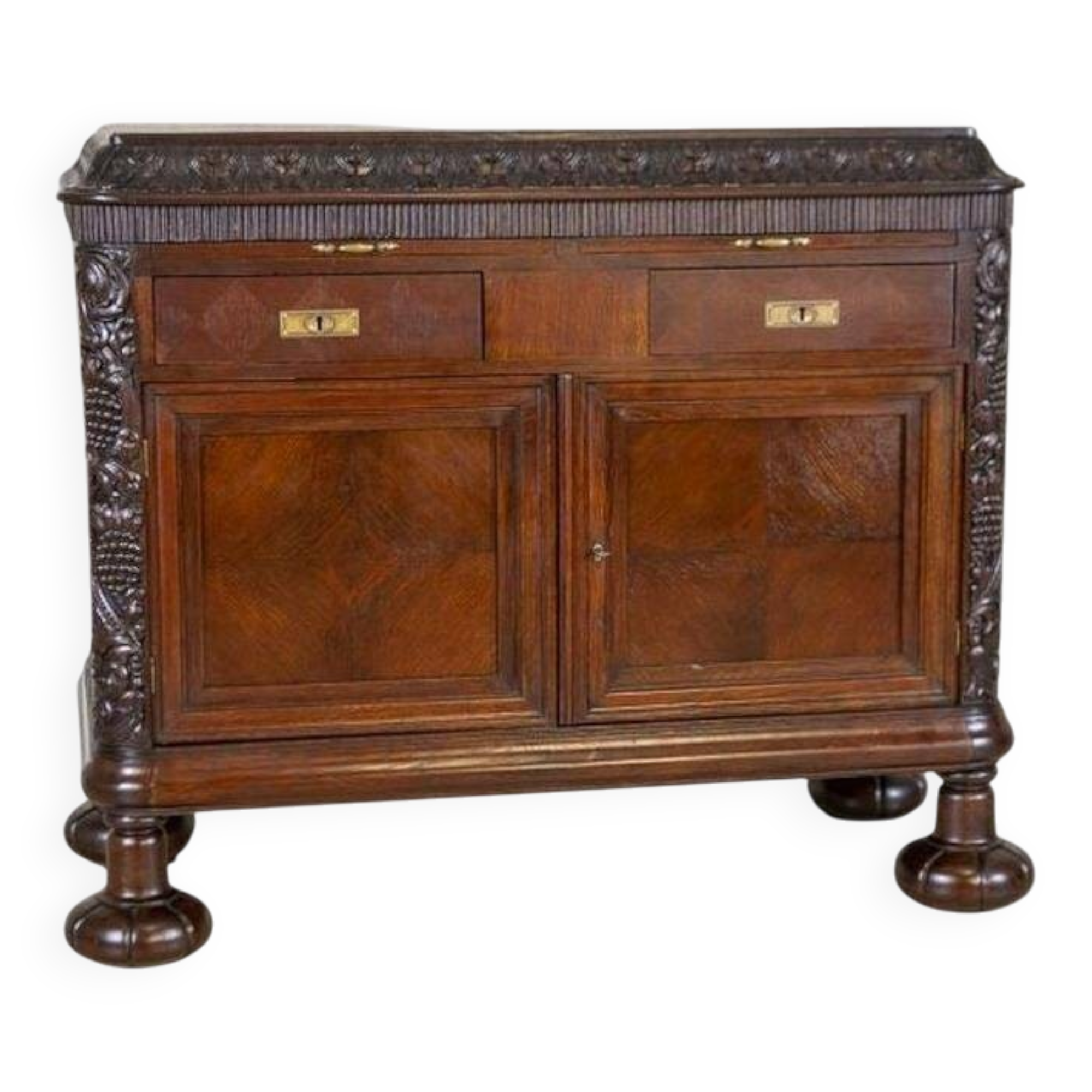 Early-20th Century Oak Commode in Brown with Drawers, 1930s