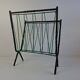 1960 Czechoslovakian Mid-Century Magazine Rack with Green Wire