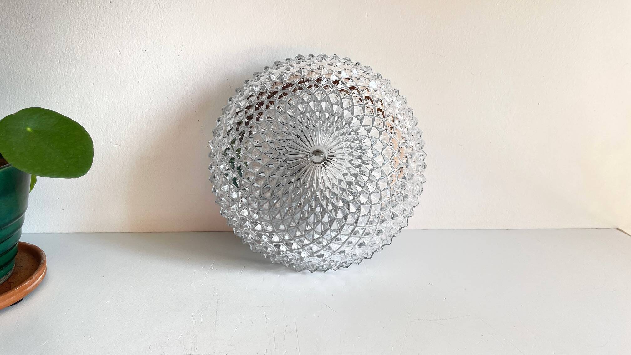 APPLIQUE Semi-Crystal Ceiling Light 1950s