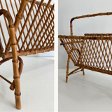 Rattan magazine holders faux-bamboo style