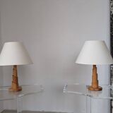 Pair of pine lamps, 1980s