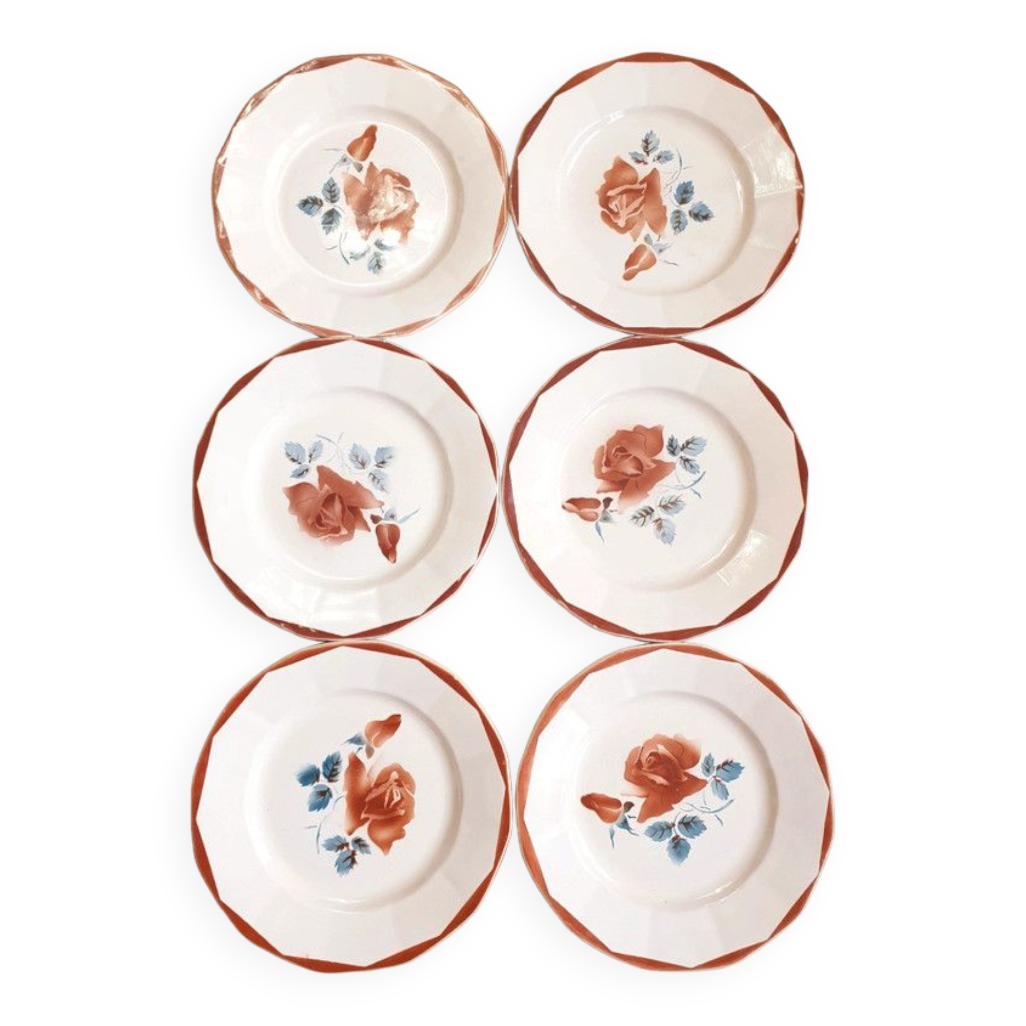 Set of 6 plates Digoin Sarreguemines