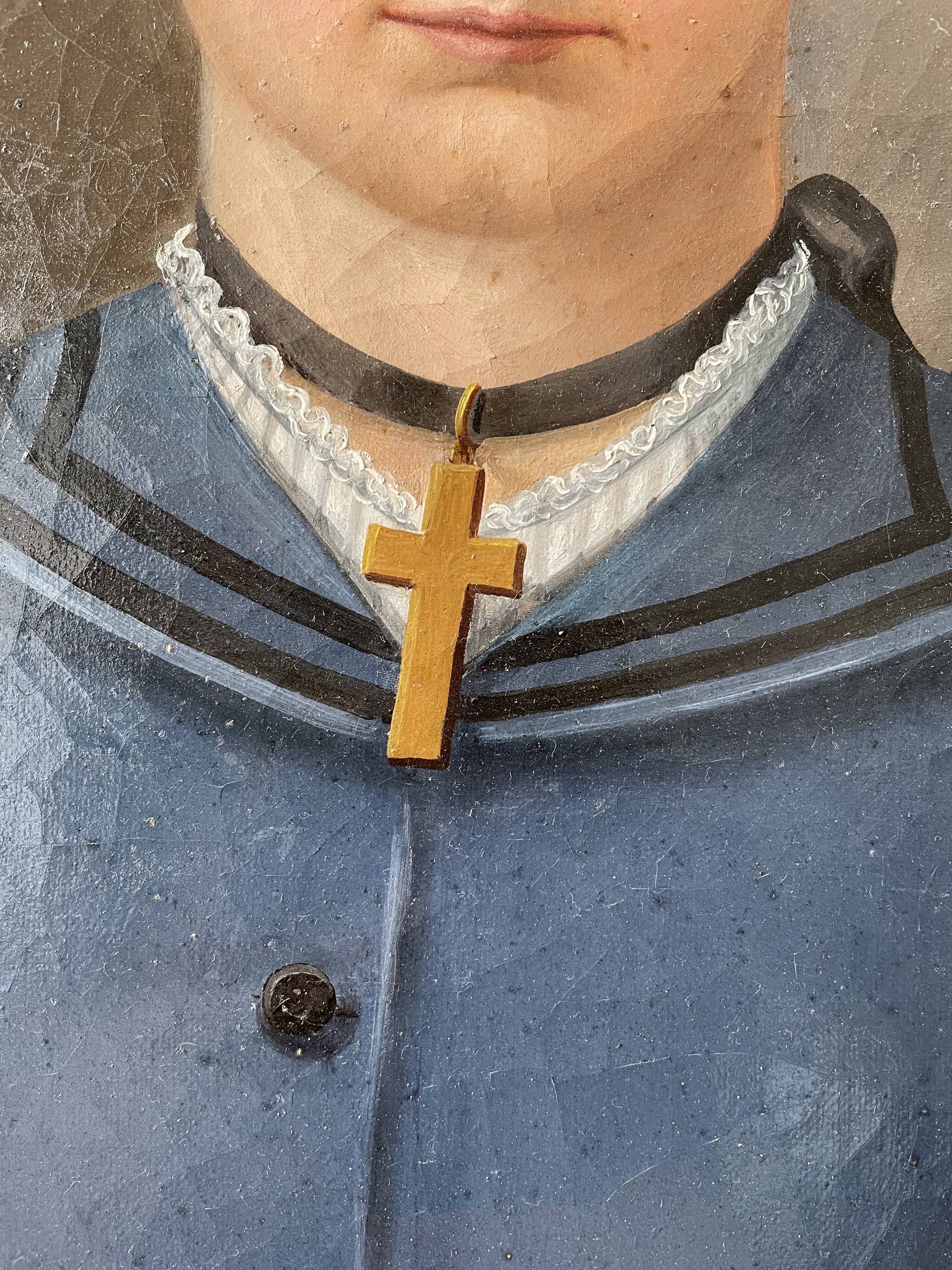 Nineteenth century portrait painting dated 1877