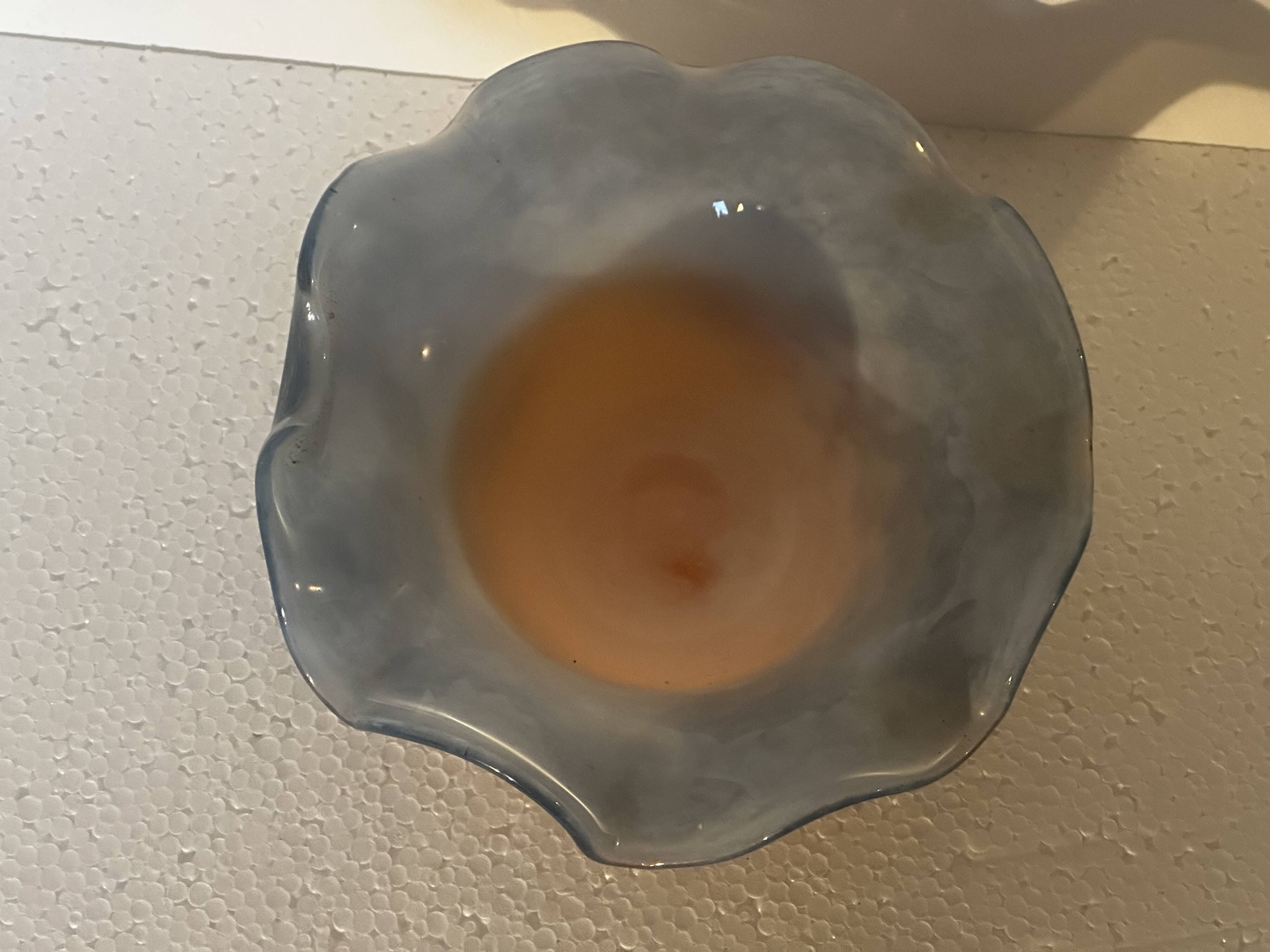Vintage glass trinket dish signed Gambier