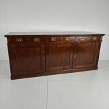 Early 20th-century English mahogany dresser / sideboard – brass campaign hardware