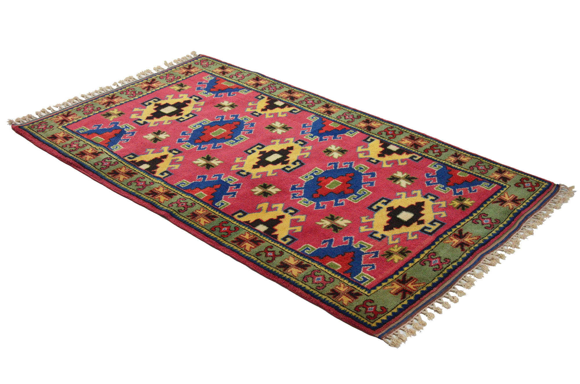 Anatolian handmade vintage rug 233 cm x 132 cm