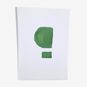 Green geometric minimalist painting