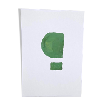 Green geometric minimalist painting