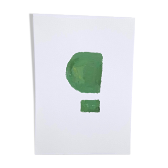 Green geometric minimalist painting