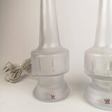 Pair of Kosta crystal table lamps, Sweden, 1960s