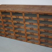 Vintage Dutch oak haberdashery shop cabinet, 1930s