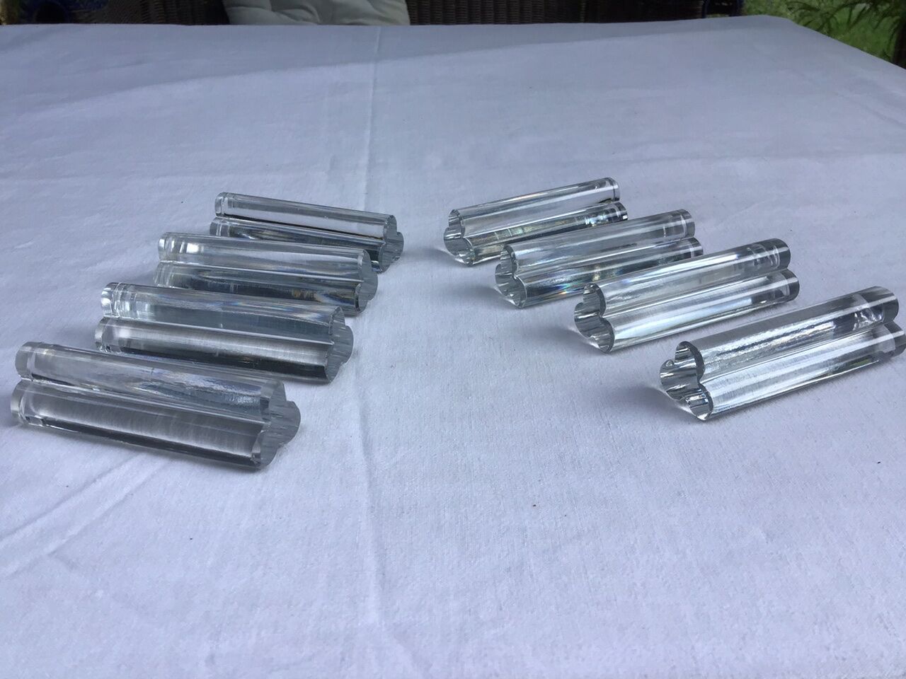 Set de 8 portes couteaux en cristal art déco