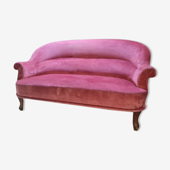 Vintage vintage pink velvet sofa Napoleon III