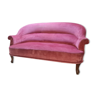 Vintage vintage pink velvet sofa Napoleon III