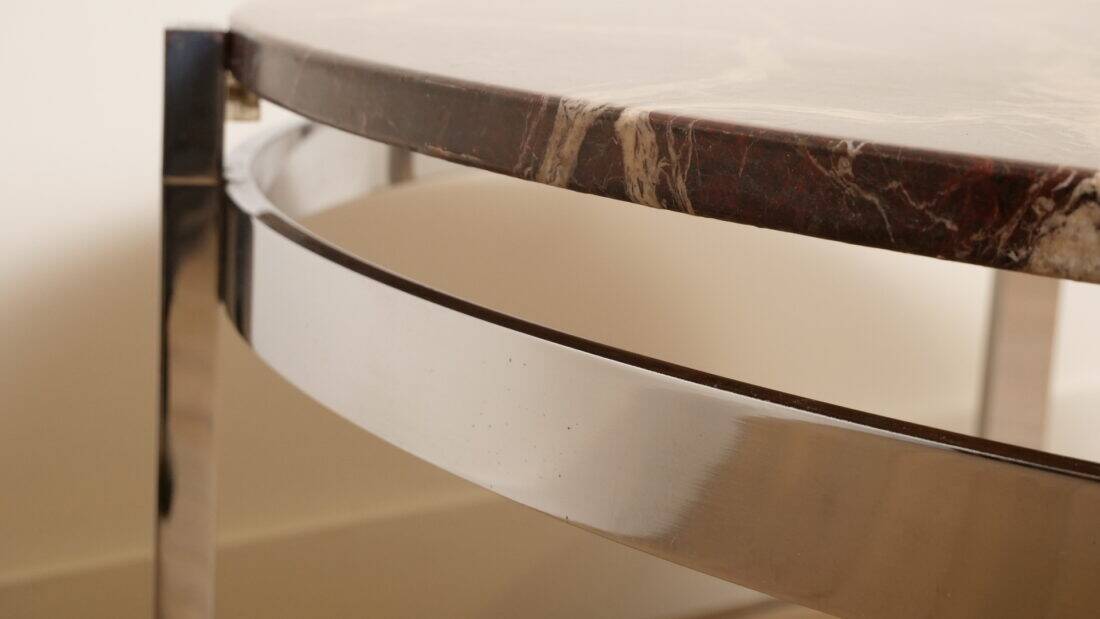Vintage coffee table | Marble | Chrome