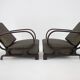 1930s Pair of Restored Art Deco Adjustable Armchairs, Czechoslovakia