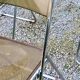 Set of 4 70s design folding chairs in smoked plexiglass and chrome metal