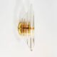 1980s wall lamp in gilded brass and crystal glass by Novaresi Milano