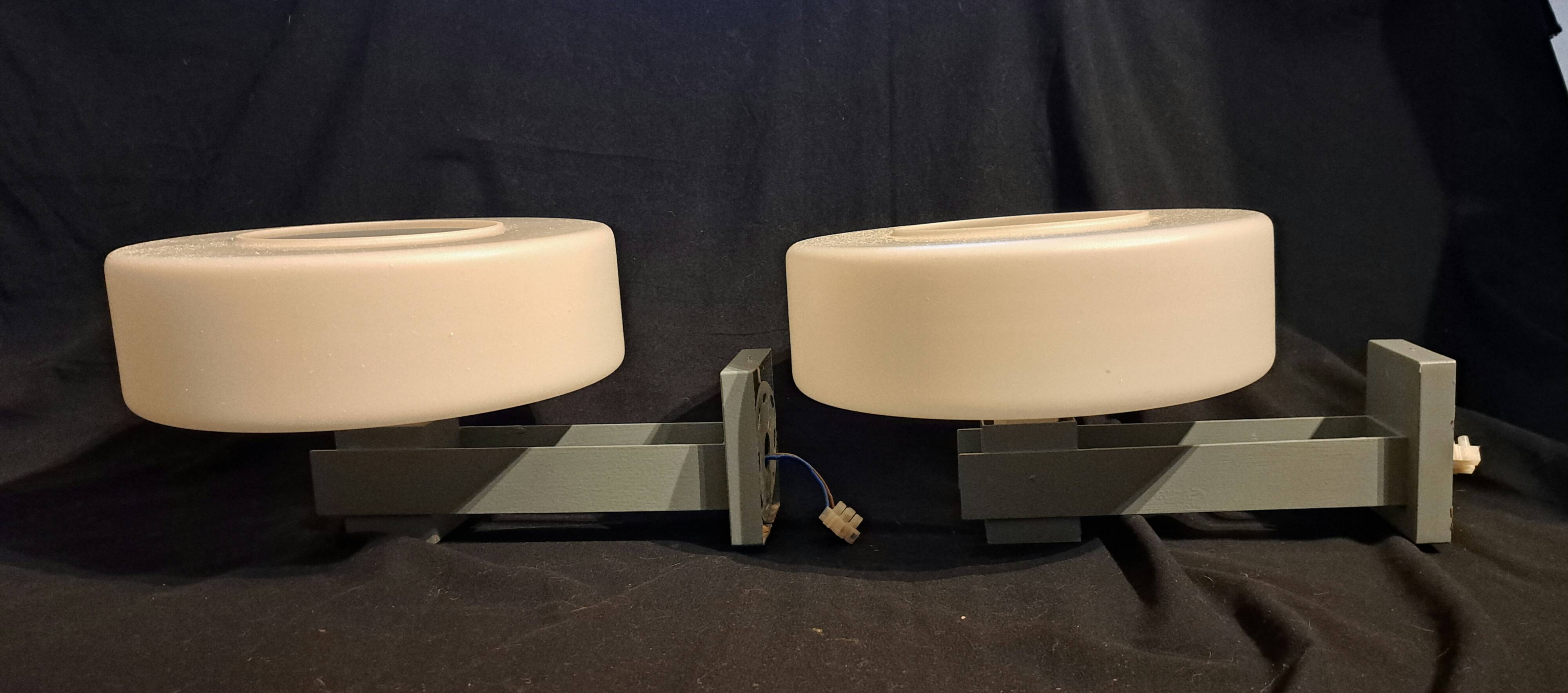 Pair of industrial wall lights, 1970