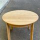 Table ronde extensible scandinave en bois clair décapé rallonge intégrée 19
