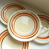 Ensemble de 4 assiettes plates en faïence Vintage