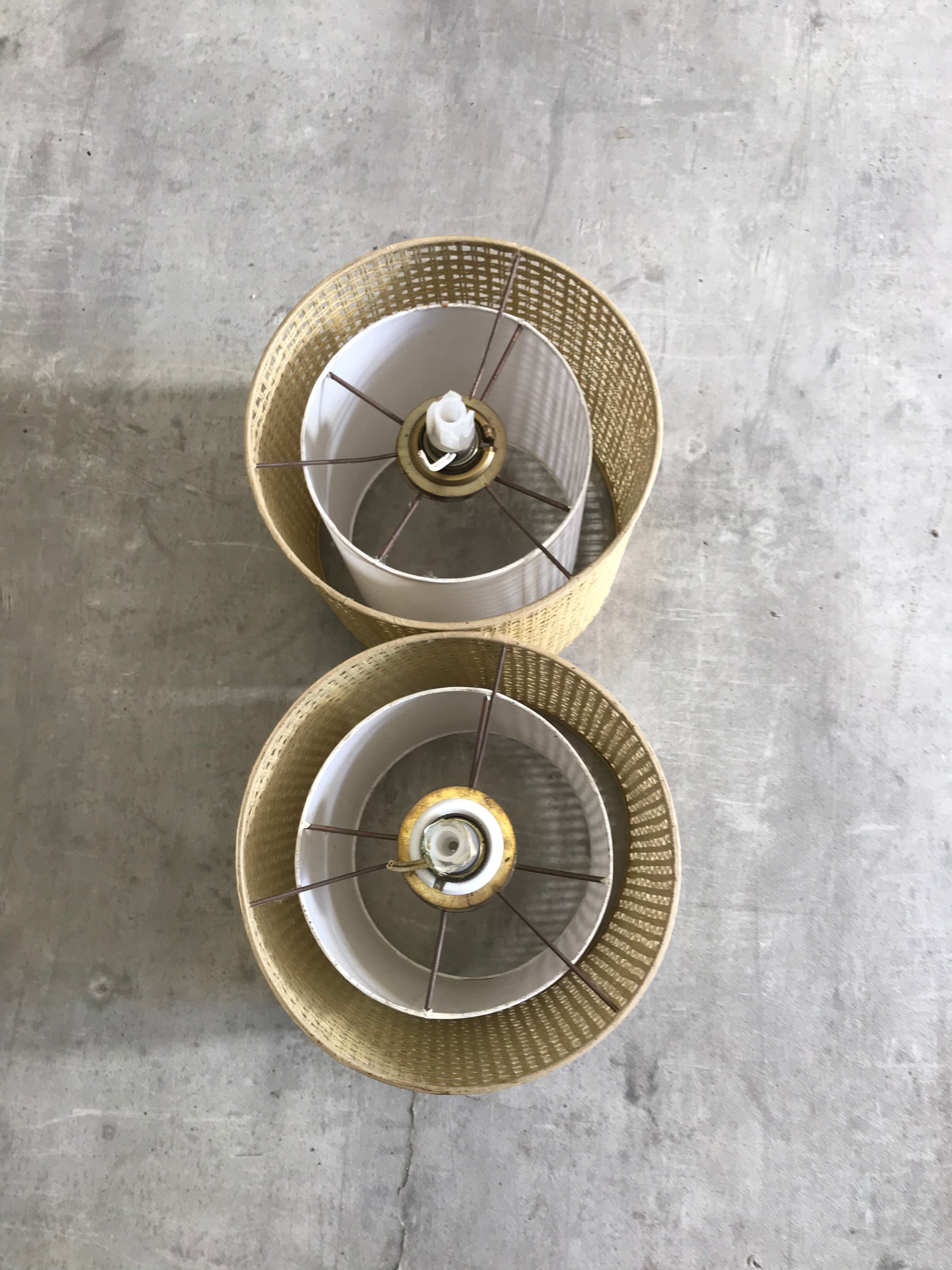 Pair of hanging in cannage of the 60s
