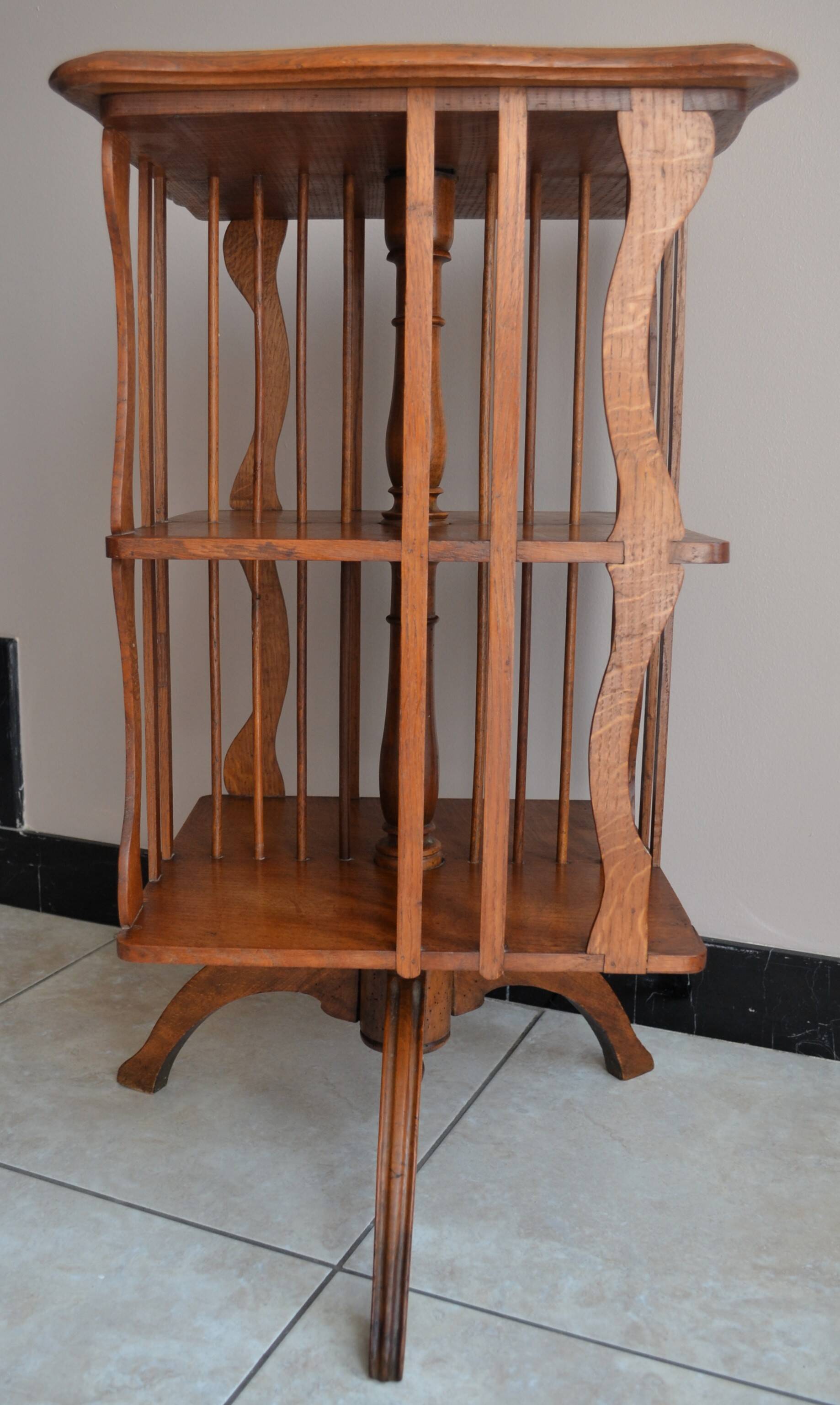 Antique Solid Wood Revolving Bookcase