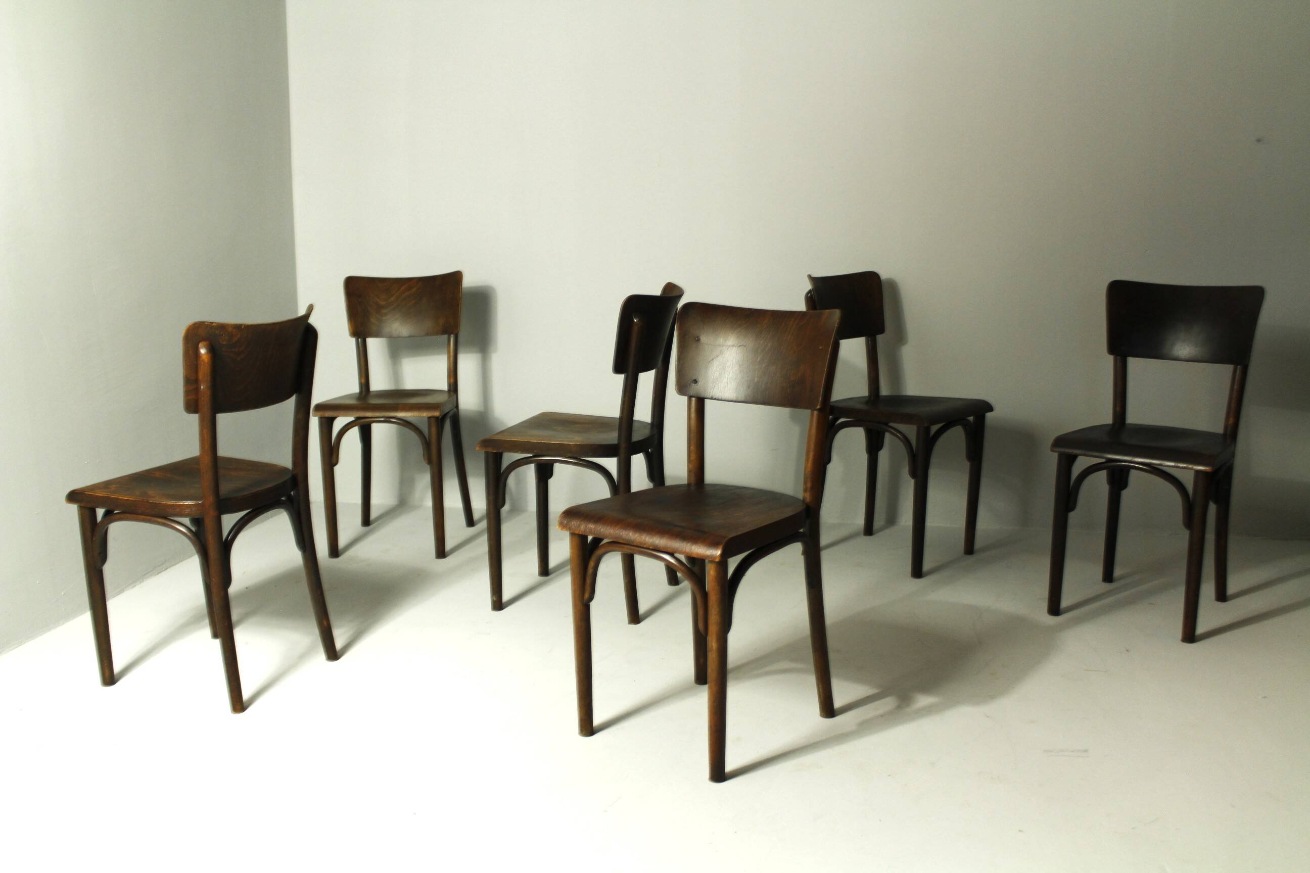 Pub Chairs from Thonet, 1930s, Set of 6
