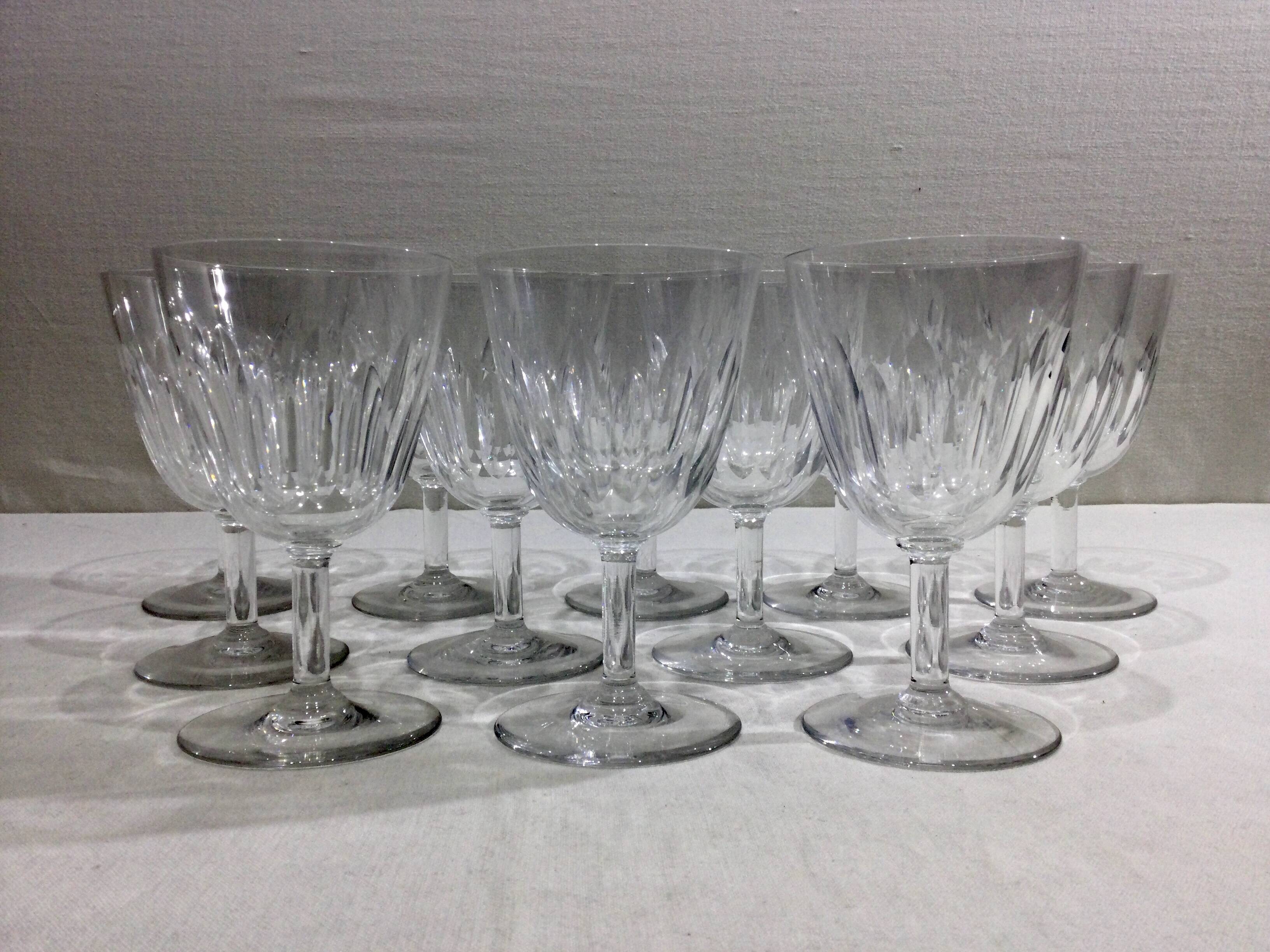 Baccarat – 12 white wine glasses in Baccarat Crystal Casino Model