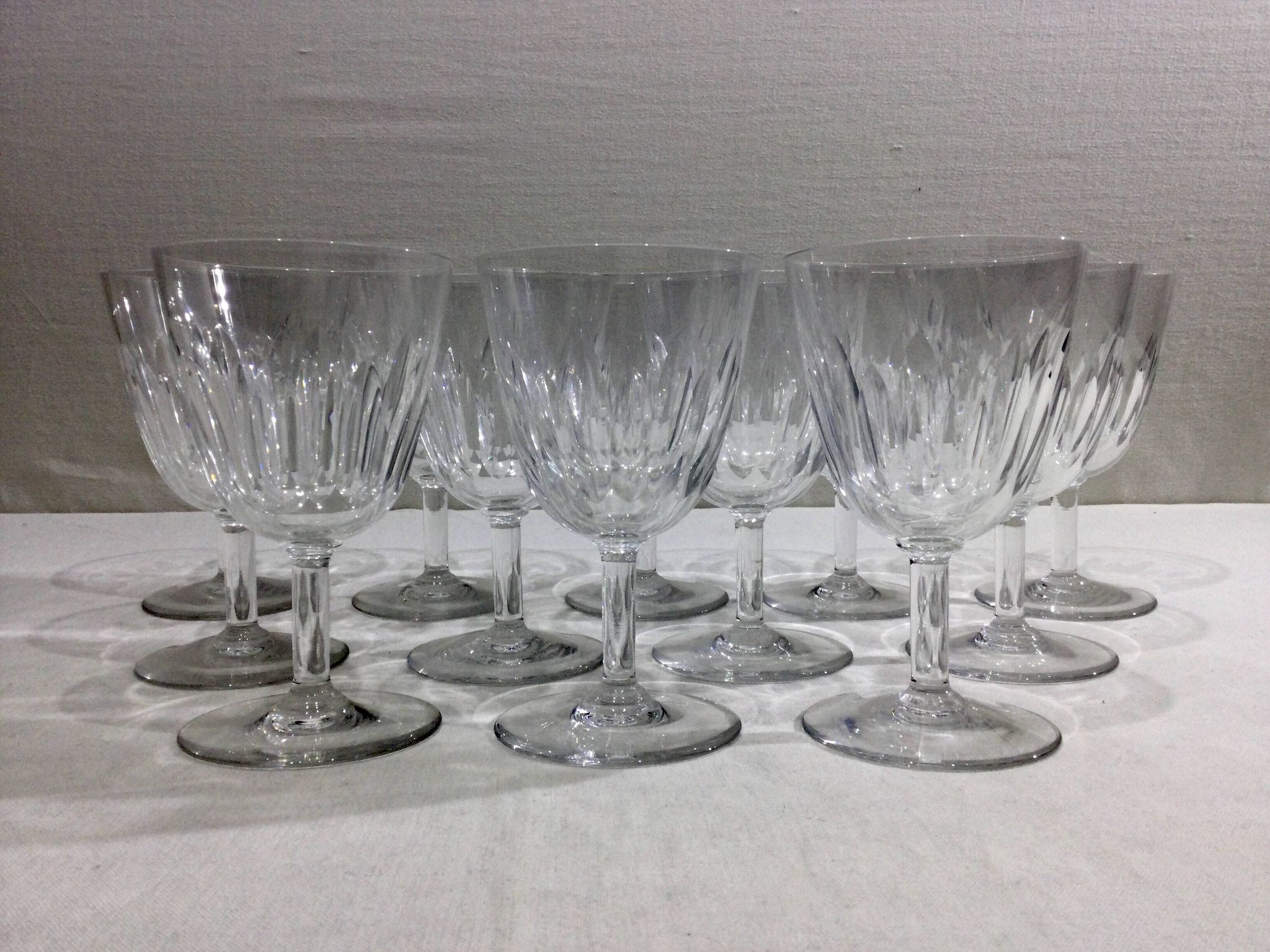 Baccarat – 12 white wine glasses in Baccarat Crystal Casino Model