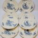 8 Grandes Assiettes Plates Vintage Sarreguemines Flandre Et Surrey Décor Bl