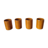 4 old glazed terracotta cups