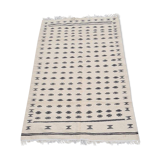Tapis noir et blanc à motifs berbères fait main 190x121cm